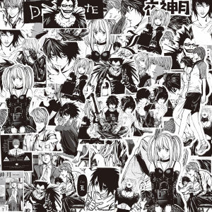 Bandai | Bộ Nhãn Dán Anime Death Note - 10/30/65 Miếng Graffiti Chống Thấm Nước Đen Trắng Cho Laptop Xe Đạp Vali Ô Tô - Đề Can Trang Trí Sổ Lưu Niệm