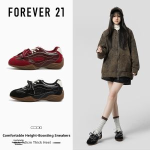 Forever 21 | Leather Red Chunky Training Shoes