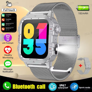 2026 New Military Smart Watch Men IP67 3ATM Outdoor Sports Fitness Tracker Health Monitoring 1.44Inch BT Call Smartwatch Ht22