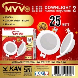 DOWN LIGHT Downlight Inbow 25W BULAT LED PANEL LAMPU LED MYVO Murah