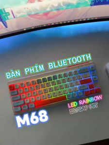Bộ Bàn Phím Và Chuột Bluetooth FreeWolf M68 LED Pro Gõ Siêu Êm Pin Sạc Keycap PBT Cho Pc Lap