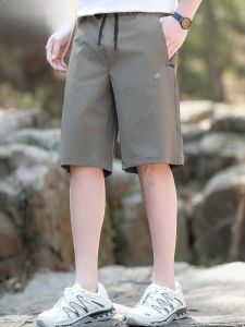 HENGYUANXIANG | Hengyuanxiang Summer New Ice Silk Quick Dry Five-Quarter Casual Elastic Waist Shorts Mens Fashionable Dad Clothes Loose Fit