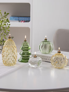 Forest System Glass Oil Lamp Decorative Accessories Home Decoration Sample Room Soft Decoration Shooting Props Candle Dinner