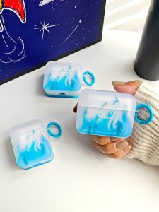 Cool Flame Patterned Silicone TPU Protective Case for Apple AirPods pro 3rd Gen 2nd Gen Simple Stylish Design Bluetooth Accessory