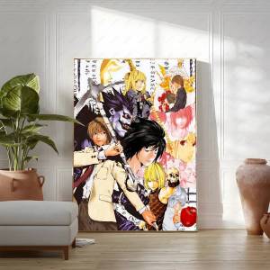 Bandai | Death Note Anime Poster Yagami Raito Tranh Canvas Cổ Điển Nhật Bản Truyện Tranh Nghệ Thuật Treo Tường Cho Phòng Khách Phòng Ngủ Trang Trí Nhà