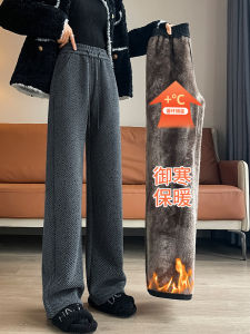 กางเกงขายาวผ้าคอร์ดูรอยกำมะหยี่หนาสไตล์ฤดูหนาวสำหรับผู้หญิง กางเกงขายาวผ้ากำมะหยี่กำมะหยี่สะท้อนแสง ทรงหลวม สไตล์เกาหลี