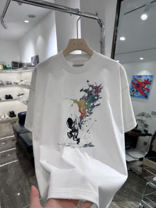 Áo Thun Cotton Tay Ngắn in Họa Tiết Vũ Trụ Rộng Rãi Cổ Tròn Thoáng Khí Mùa Hè Cho Nam Áo Thun Cotton Thoáng Khí Thường Ngày