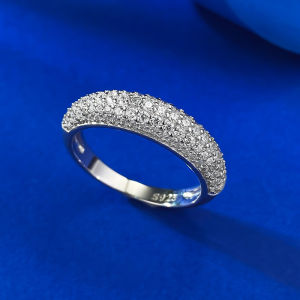 Sparkling All High Carbon Diamond Ring Ladies Anniversary Wedding Gift S925 Silver Plated 18K Gold Jewelry That Does Not Fade