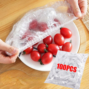YESPERY 100pcs Disposable Food Cover Plastic Wrap Elastic Food Lids For Fruit Bowls Cups Caps Storage Kitchen Fresh Keeping Saver Bag