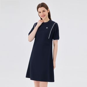 ELLE Active | Casual Outdoor Sports Style Dress Elle Active High Waist A-Line Skirt Loose Round Neck Cotton Blend Spring Summer Dress