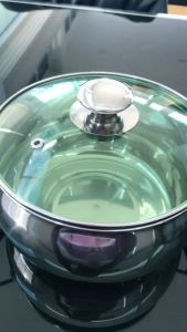 RRS หม้อ หม้อสแตนเลส หม้อเกาหลี 2 หู พร้อมฝาแก้ว 17 ซม. - เครื่องครัว