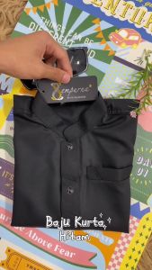 New Arrival Sempurna Baju Kurta Warna Hitam Slim Fit Cotton Sedondon Baju Raya - D011K Ready Stock KD