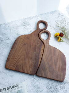 คู่สร้างสรรค์ไม้วอลนัทสีดำเขียงครัวผลไม้ขนมปังสเต็กถาดเสิร์ฟรูปร่างไม่สม่ำเสมอแฮนด์เมดสไตล์นอร์ดิก
