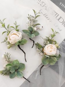 Retro Rose Flower Hair Accessories for Brides Hanfu Ancient Style Forest System Headwear Hairpins Wedding Dress Accessories