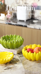 HongDian Peralatan makan keramiklukisan bawah glasirmangkuk sup berbentuk pisang keramik tiruanbentuk pisang yang lucuperalatan makan keramik tiruanmudah dibersihkanboleh digunakan dalam mikrofonovenmesin pencuci piring.Ceramic tablewaresoup bowl