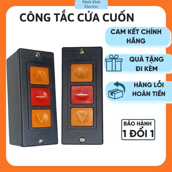 công tắc cửa cuốn 3 nút đen, điều khiển cửa cuốn, mặt kính, nút nhấn ...