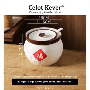 Heat-resistant Large Capacity Oil Jar