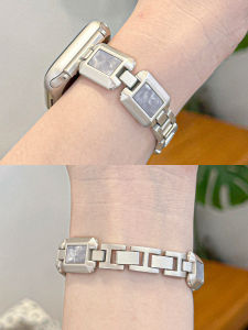 Apple Watch S11/10 สายรัดยางหล่อผสมโลหะ สร้อยข้อมือผู้หญิง เอวเล็ก สร้างสรรค์ กล่องสเปรย์หอม สายรัดข้อมือแบบใหม่ iWatch7 SE