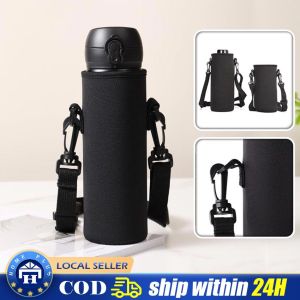 【Local Delivery】 Water Bottle Carrier Bag with Adjustable Shoulder Strap Aquaflask Accessories Neoprene Pouch Holder Cover Sports Water Bottle Case Insulated Bag Carrier for Mug Bottle Cup LZC-Aquaflask-Holder-Bag