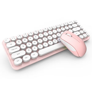 Mofii | MOFii Idol Pink Round Keycap Wireless Keyboard Mouse Combo 75% Compact Office Set for Laptop & Desktop
