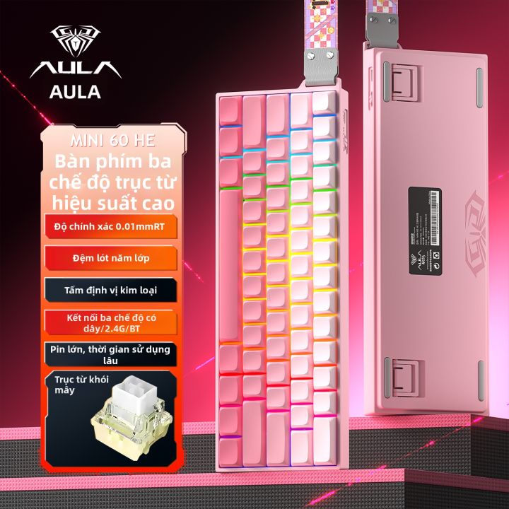AULA | Bàn Phím Chơi Game Không Dây MINI60 3 Chế Độ, Switch Nam Châm ...