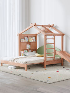 XILIMEI | Extendable Real Wood Bunk Bed for Children with Guardrails