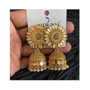 Indian Sunflower Jhumka Earring in gold color | Premium Look RM 17 only !