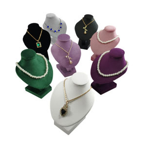 High Quality Velvet/PU Leather Necklace Display Stand Pendant Jewelry Mannequin Neck Model Show Rack Jewelry Storage Props