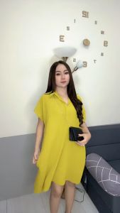 DRESS MIDI GAMIS PREMIUM MUSLIMAH WANITA AIRFLOW CRINCKLE Casual Dress Kemeja