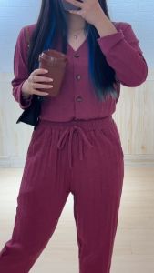 4403 ESREYSA LONG SLEEVES KNIT SET POLOS STELAN WANITA LENGAN PANJANG