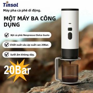 Máy Pha Cà Phê Điện Di Động 3 Trong 1 Hệ Thống Viên Nang Không Dây Máy Xay Cà Phê Bằng Thép Không Gỉ Cho Ô Tô Tại Nhà Du Lịch Cắm Trại