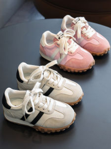 Leather Girls Sports Shoes Casual Breathable Childrens Dequn Shoes Boys Casual Shoes Anti-slip Wear-resistant Rubber Sole