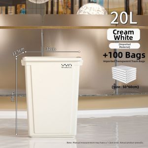 Large Square Home Trash Can 20L