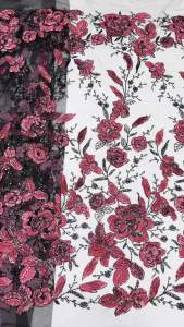 Luxurious Nigerian Handmade Beaded Lace Fabric 2026 High Quality Sequins Beaded Embroidery African French Lace Fabric For Dress