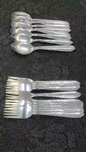 12pcs/set Spoon and Fork Set Gold Stainless Steel Dinnerware Korean Spoon Fork Set 12pcs/1Dozen