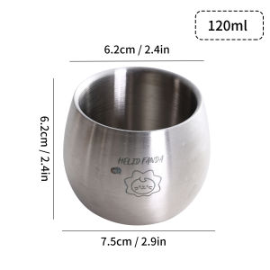 120ml Double Wall Coffee Cup 304 Stainless Steel Mini Water Cup For Kids Durable Drop Resistant Tumbler Coffee Mug Drinkware