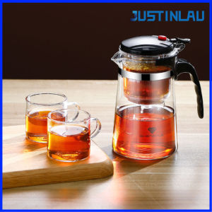 JUSTINLAU 500ml-1800ml Borosilicate Glass Teapot Tea Infuser with Tea Compartment Classic Tea Set Gift for Home and Office Use