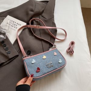 Túi Đeo Chéo Denim Nhỏ Thời Trang Mùa Hè Cho Nữ Túi Đựng Điện Thoại Di Động Mềm Có Khóa Kéo Túi Đeo Vai Thường Ngày