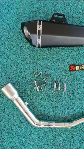Adv 160 stainless elbow on Akrapovic hexatip with stainless
