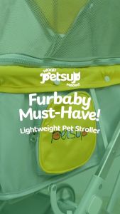 Petsup Ultra Light Foldable Pet Stroller Portable Spacious Travel Trolley with Adjustable Canopy 360 Swivel Wheels Easy Fold Compact Design for Walking Shopping and Outdoor Trips for Dogs & Cats