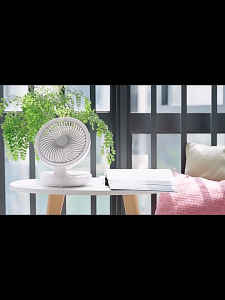 sg⚡Edon Wireless Auto Rotatable Desktop Fan Table Fan Wall Fan Air Circulation Fan Portable Fan  4 Speeds 4000mAh Mini Fan Office Home Dorm USB Fan With Night Light