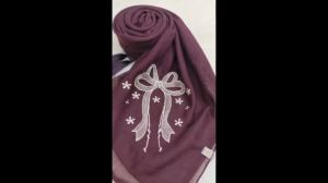 Hijab Segi Empat Paris Pita Bordir Coquete Tasel Pita Besar Permata Tabur Bintang/ Jilbab Segi Empat Pita Coquetta Tabur Bintang