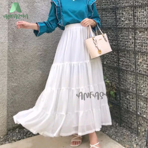ROK WAFFLE LEBAR PAYUNG CERUTY FULL FURING / Rok panjang fashion wanita BY TOKO ANFASHA