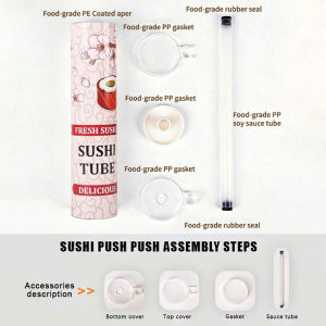 EELHOE | Food Safe Sushi Push Paper Tube With Adorable Japanese Prints And Easy Operation Perfect For Home Kitchen Sushi Making Lovers