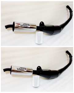 knalpot suzuki satria hiu/lumba standar racing perut hitam Ahm suara super garing
