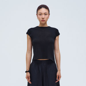 AOLOL Womens Slim Fit round Neck Short Sleeve T-Shirt Breathable like Cicada Wing Comfortable Summer Top Half Sleeve Shirt