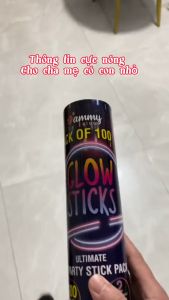 Hộp 100 Que Phát Sáng Dạ Quang Tặng Kem 100 Đầu Nối Tạo Vòng Đủ Màu Vòng Tay Dạ Quang Phát Sáng Trong Bóng Tối