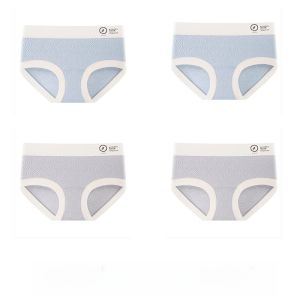 MiiOW | Pure Cotton Triangle Panties Womens Embroidered High Waist Breathable Antibacterial Soft Underwear Comfortable Short Shorts