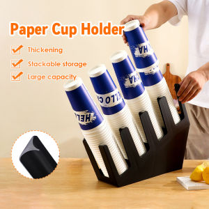 4 Compartments Plastic Cup Holder Coffee Shop Paper Cup Holder Adjustable Display Rack Disposable Cup Organizer Rak Cawan 一次性纸杯架