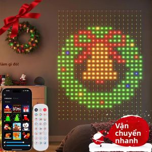 Đèn Rèm Thông Minh Điều Khiển Bằng Ứng Dụng Đèn Dây Giáng Sinh Đổi Màu Động Tự Thiết Kế Họa Tiết Chữ Cho Trang Trí Tiệc Tại Nhà Chống Nước IP65